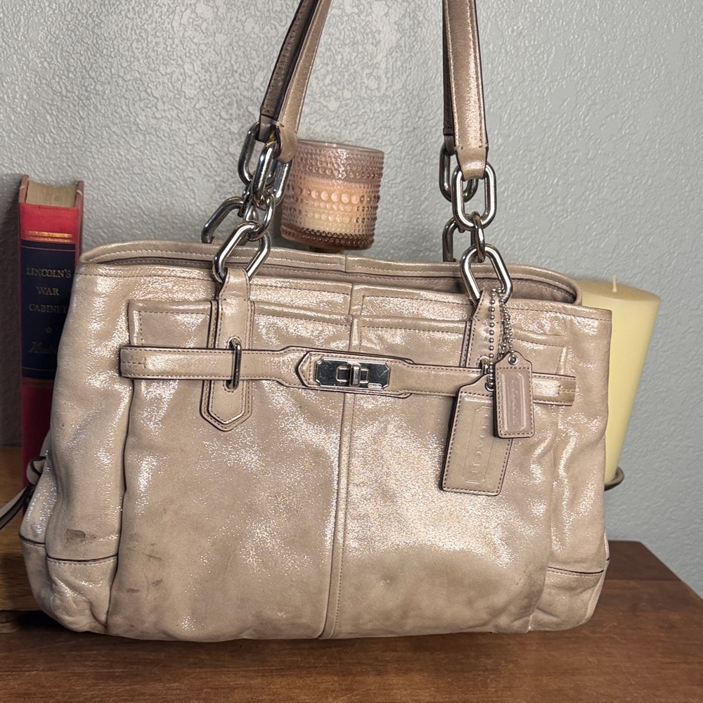 Coach Chelsea in Metallic Taupe Shoulder Bag